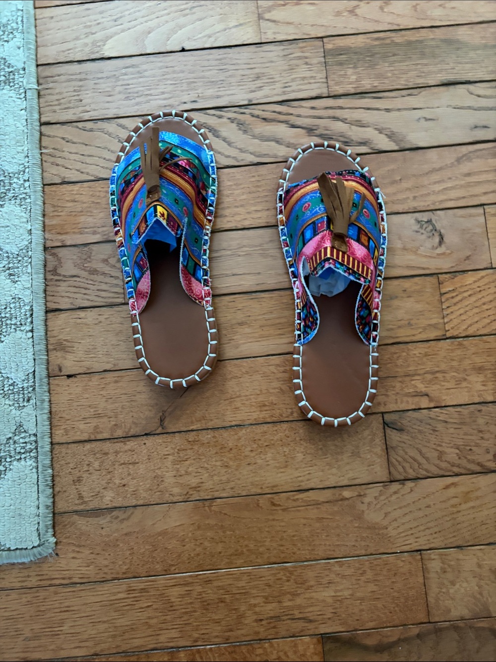 Colorful Patterned Slide Sandals - Multicolor Women’s Slides